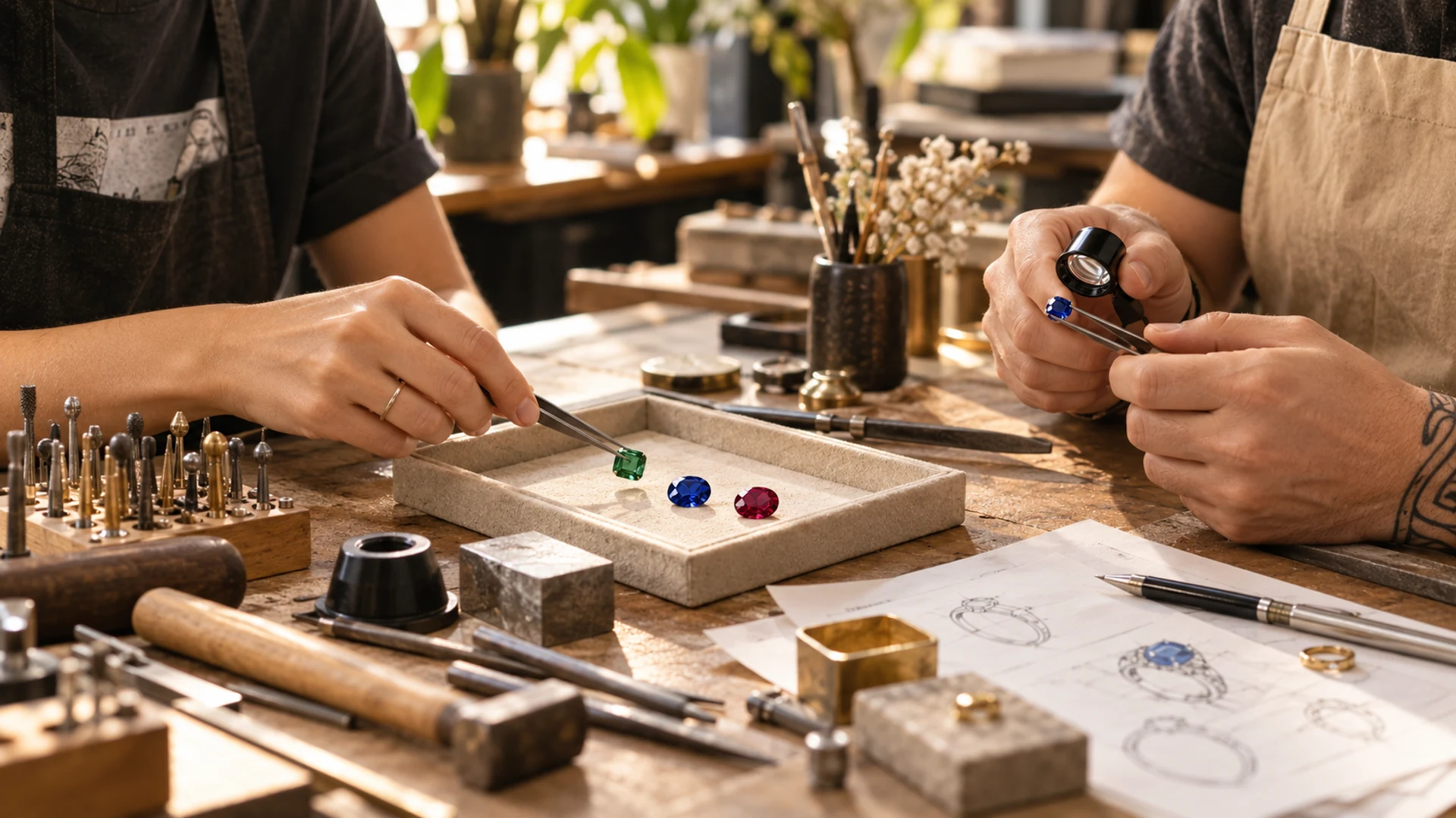 Creación de joyas con piedras preciosas